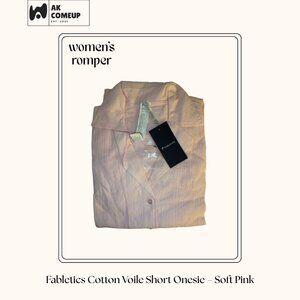 Fabletics Cotton Voile Short Onesie – Soft Pink | Size Small